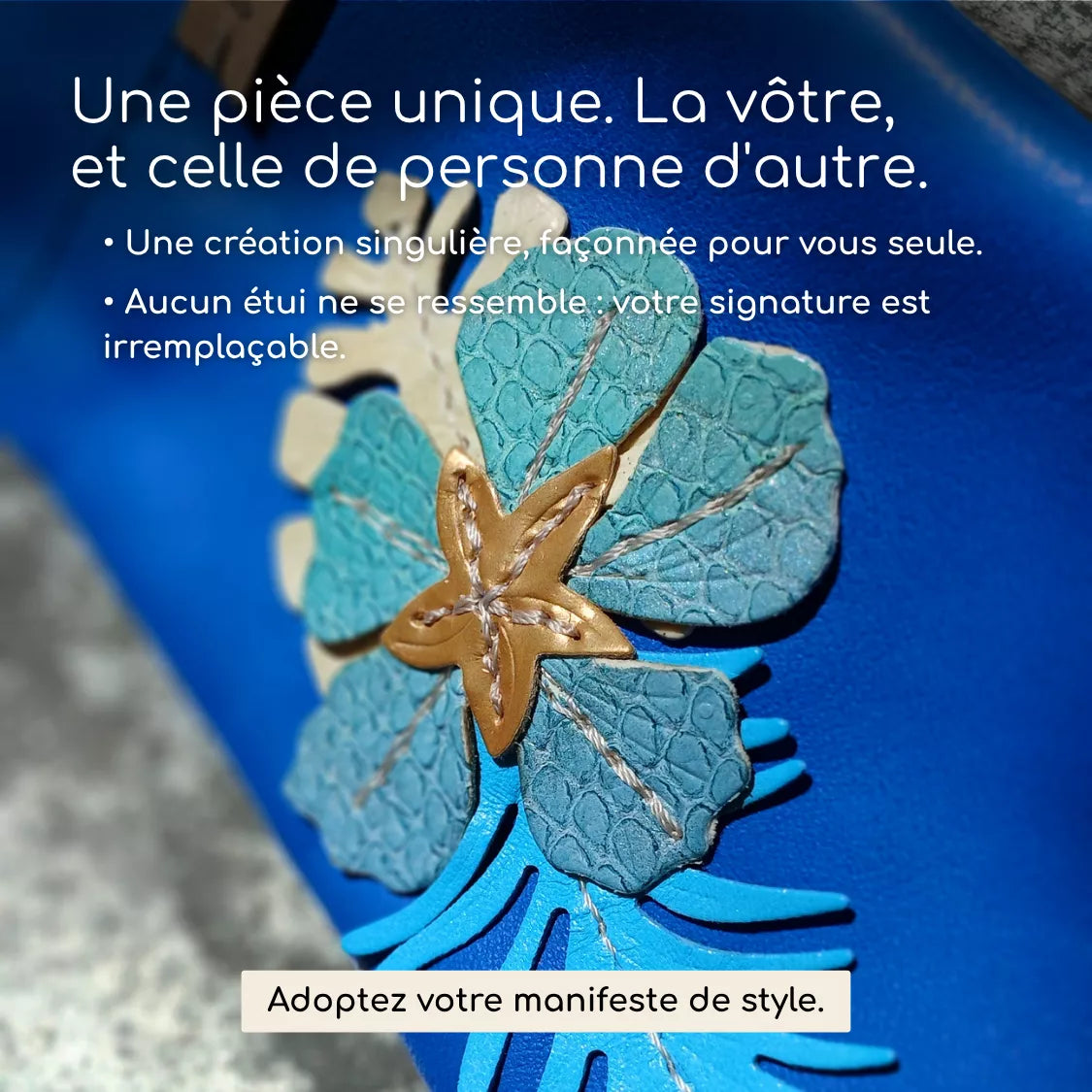 Blue Flower Glasses Case