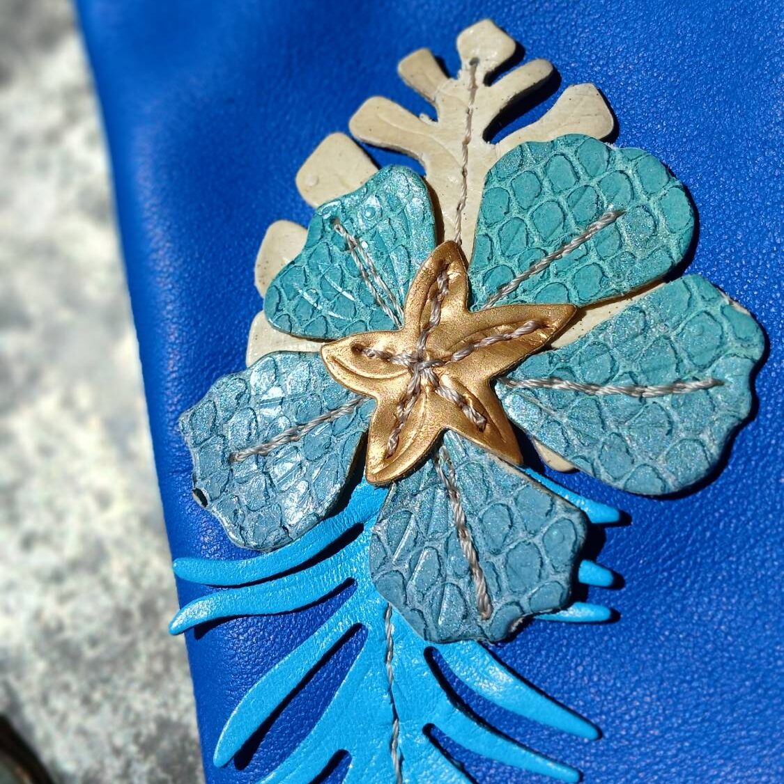 Étui-à-lunettes Fleur Bleue