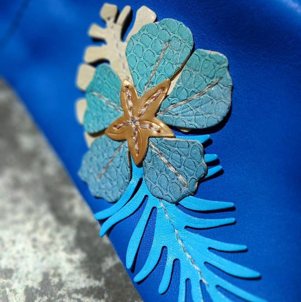 Étui-à-lunettes Fleur Bleue