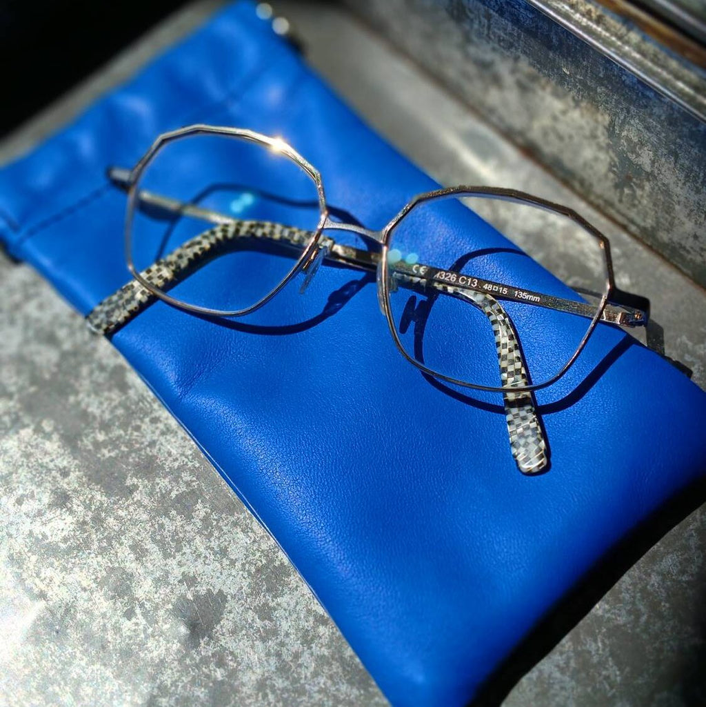 Étui-à-lunettes Fleur Bleue