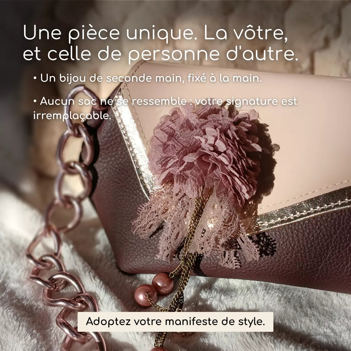 Puderfarbene Handtasche